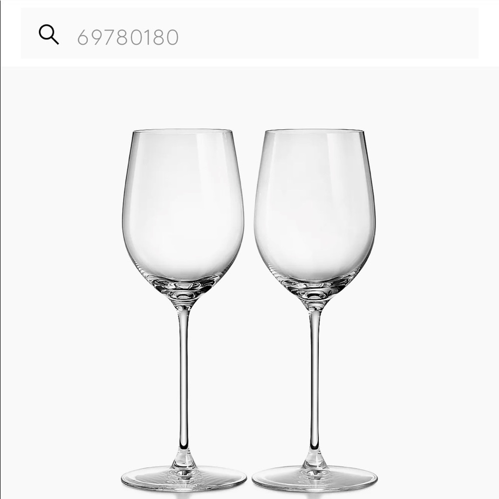 COPY - Pair of Tiffany all purpose white wine glasses.